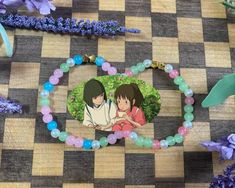 "❀❀Each bracelet is made to look beautiful but minimalistic to express your love for Ghibli! ❀❀ Bead colors may vary slightly in person. ✿The smaller bracelets(or female character bracelets) are roughly 6.5\"-7\" ✿The bigger bracelets(or male character bracelets) are roughly 7.5\"-8\" If you have any questions or need a different size, feel free to message the shop:) ~MATERIALS~ Glass beads, pearl beads, gold stars beads, elastic stretch cord" Character Bracelets, Haku And Chihiro, Bracelets Couple, Bracelets Matching, Big Bracelets, Best Friend Bracelets, Star Beads, Small Bracelets, Friend Bracelets