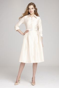 Metallic Jacquard Shirtdress | Teri Jon Floral Tea Length Dress, Lady Lawyer, Wedding Dresses Taffeta, Tea Length Skirt, Full Tulle Skirt, Evening Dress Collection, Teri Jon, Recipes Casserole, Classic Shirt Dress