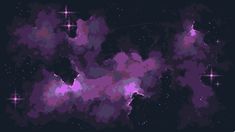 an image of some purple clouds in the night sky with stars around them and on top of each other