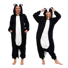 PRICES MAY VARY. FULL OF FUN DETAILS - These adorable and eye - catching animal onesies feature a cozy hood with ears and plush tail for full effect. Match with a pair of animal slippers (not included) for your next pajama party! COZY CONSTRUCTION - Fully crafted from a soft polyester, this fun costume is the perfect blend of comfort and fun. Ideal for staying warm during those chilly winter months! PERFECT FOR ANY OCCASION - The zip up closure allows you to quickly get dressed while the loose f Casual Winter Onesie For Cosplay, Novelty Winter Onesie For Loungewear, Hooded Onesie For Costume Party In Winter, Hooded Onesie For Winter Costume Party, Winter Hooded Onesie For Costume Party, Winter Costume Party Hooded Onesie, Long Sleeve Onesie For Cosplay In Winter, Long Sleeve Onesie For Winter Cosplay, Winter Long Sleeve Onesie For Cosplay