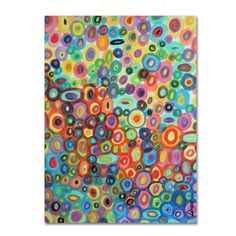 an abstract painting with multicolored circles