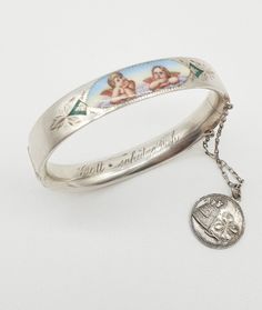 Schutzarmreifen Schutzengel Emaillmalerei Silber ANTIQUE Angel Enamel AS2 | Antiquitäten & Kunst, Antikschmuck, Schmuck & Accessoires | eBay! Silver Bracelet, Charms, Angel, Silver