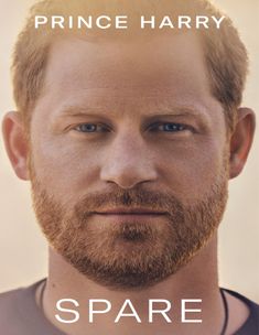 a man's face with the words spare in front of him and an image of prince harry