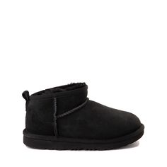 UGG® Classic Ultra Mini Boot - Little Kid / Big Kid - Black | Journeys Uggs Ultra Mini, Ugg Ultra Mini Boots, Toddler Ugg Boots, Ugg Ultra Mini, Camel Boots, Shoe Size Chart Kids, Classic Ugg Boots, Ugg Classic Ultra Mini, All Black Shoes