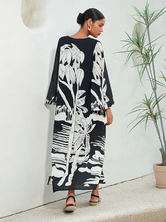 假期 V 领长袖长款连衣裙 2024 - KWD 22.99 Stretch Long Sleeve Dresses For Vacation, Stretch Long Sleeve Vacation Dress, Stretch Long Sleeve Dress For Beach Cover-up, Stretch Maxi Dress For Beach In Fall, Black Printed Tunic Dress, Black Non-stretch Vacation Dresses, Black Stretch Bohemian Dress, Black Long Sleeve Maxi Dress For Beach, Long Sleeve Black Maxi Dress For Beach