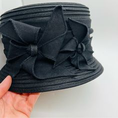 This 100% Polyester Hat With Bow Details Has Never Been Worn And Is Great For Church, A Night Out, And To Keep The Sun Off Of One’s Face. I Am Consolidating And Have So Many Gorgeous Hats And Will Be Selling Them To Make Room. Black Church Hat, Black Cloche Hat For Kentucky Derby And Beach, Black Cloche Hat With Short Brim For Spring, Black Bucket Hat For Kentucky Derby, Black Cloche Hat With Curved Brim For Spring, Black Short Brim Cloche Hat For Spring, Black Kentucky Derby Bucket Hat, Chic Adjustable Black Cloche Hat, Chic Black Adjustable Cloche Hat