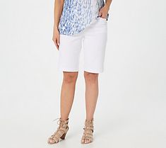 Need a getaway from denim or sweats? Kim Gravel's just-right Bermudas in smooth Citi Twill land you in the sweet spot between presentably polished and couch-worthy comfy. From Belle by Kim Gravel. Kim Gravel, Bermuda Short, The Sweet, Workout Pants, Bermuda Shorts, Couch