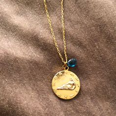 Gold Toned Av Max Virgo Coin Necklace With Semi Precious Stone. Chain Measures 36” L And Charm Is About 3/4” Round. Never Worn. Semi Precious Stone, Coin Necklace, Semiprecious Stones, Precious Stones, Womens Jewelry Necklace, Semi Precious, Gold Tones, Coin, Jewelry Necklaces