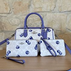 Coach Coach Blueberry Bag, Blueberry Print, Surprise For Girlfriend, Hang Bag, Blue Coach, Coach Tote, Bags Coach, Wallet Wristlet, Autumn Gifts