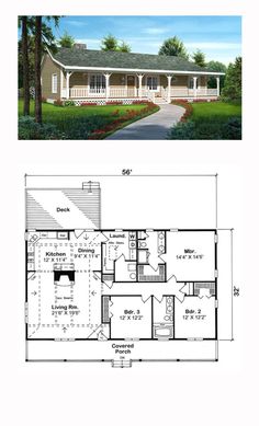 two story house plans with an open floor plan for the front and back of the house