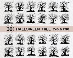 halloween tree svg and png cut files for silhouettes, photoshopped