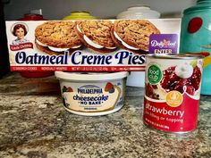 🔥 Soul and Southern comfort food Recipes ⁉️😋 | Little Debbie Oatmeal Pie Philadelphia Cream Cheese Strawberry Cheesecake 🍰🍓🍓 | Facebook Philadelphia Cheesecake Filling, Southern Comfort Food Recipes, Little Debbie Snack Cakes, Oatmeal Pie, Debbie Snacks, Canned Strawberries, Southern Comfort Food, Strawberry Pie Filling, Oatmeal Cream Pies