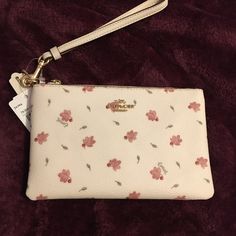 Nwt - Very Pale Pink Coach Wristlet (Actually Color Called Chalk) - Perfect Size For The Essentials - May Ship In Bubble Envelope If A Box Is Unavailable - From A Smoke And Pet Free Home Coach Rectangular Wristlet As Gift, Coach Rectangular Wristlet, Coach Rectangular Wristlet For Gift, Rectangular Coach Wristlet As Gift, Coach Pouch Clutch Gift, Coach Clutch Gift Pouch, Coach Pouch Clutch As Gift, Coach White Rectangular Wristlet, Cream Pouch Wristlet Gift