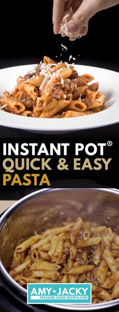 the cover of instant pot quick and easy pasta