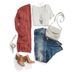 Keep calm & cardi on. Beat the breeze in floor-skimming denim & a knee-length cardigan for a West Coast boho vibe. #StylistTip Cardigan With Jeans, How To Wear Cardigan, Knee Length Cardigan, Music Festival Fashion