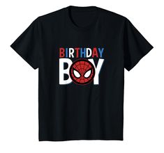 PRICES MAY VARY. Officially Licensed Marvel Comics Apparel for Girls - Boys - Youth - Toddler; Comics T-Shirts; Avengers T-Shirts; Spider-Man T-Shirts; Birthday T-Shirts; Peter Parker T-Shirts; Super Hero T-Shirts; Comic Book T-Shirts; Birthday Boy T-Shirts; 21MVUC00006A-001 Lightweight, Classic fit, Double-needle sleeve and bottom hem Birthday T Shirts, Spiderman Birthday, Book Tshirts, Birthday Boy, Peter Parker, Marvel Spiderman, Super Hero, Boys T Shirts, Marvel Universe