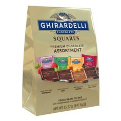 ghirardell chocolate squares are shown in this image