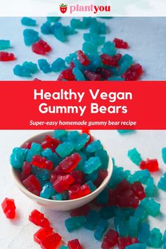 healthy vegan gummy bears in a bowl