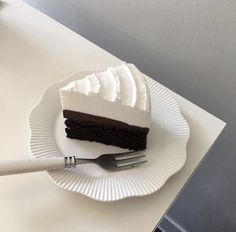 a piece of cake on a plate with a fork