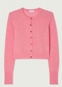 Long sleeve round collar cardigan Minimal Look, Rose Bonbon, Designer Name, Collar Cardigan, Vintage Cardigan, Pink Cardigan, Candy Pink, Button Cardigan, Clothing Size Chart