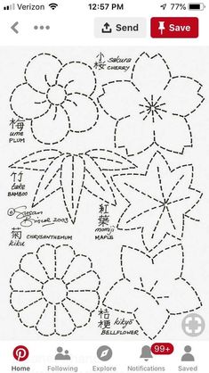 an iphone screen showing the instructions for how to make paper flowers with chinese characters on them