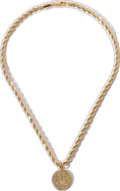 Gold Pendant Chain Necklace With Rope Chain, Yellow Gold Rope Chain Necklace With Pendant, Yellow Gold Pendant Necklace With Rope Chain, Yellow Gold Pendant Rope Chain Necklace, Gold Plated Rope Chain Necklace, Gold Plated Rope Chain Necklace As Gift, Gold Necklaces With Rope Chain And Link Shape, Italian Love, Thick Rope