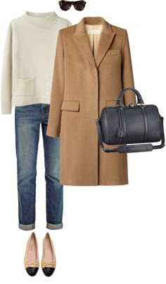 SAN FRANCISCO #2 by slufoot featuring a camel overcoat Women Coat Outfit, Winter Chic, Camel Coat, Coat Outfits, Outfits Winter, Women's Wardrobe