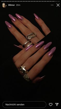 Nails 2023 Chrome, Chrome Gel X Nails, Pink Mirror Nails, Bright Chrome Nails, Chrome Nails Pink, Colorful Chrome Nails, Minimal Nails, Soft Nails