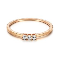 three stone ring in rose gold