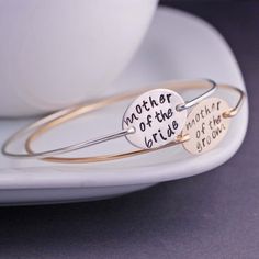 Mother of the Bride and Groom Jewelry Bangle Bracelet Set by georgiedesigns Mother Of The Groom Jewelry, Groom Jewelry, Mother Of The Groom Gift, Mother Of The Groom Gifts, Sterling Silver Bangle Bracelets, Bangle Bracelet Set, Groom Gift, Sterling Silver Bangles, The Groom