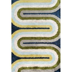 an area rug with various colors and shapes