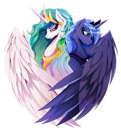 two very cute looking cartoon characters hugging each other with wings on their backs and eyes closed