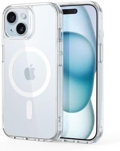 an iphone case that is clear and has a circular design on the back of it