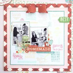 a scrapbook page with two pictures on it and the words, best friends are homemade