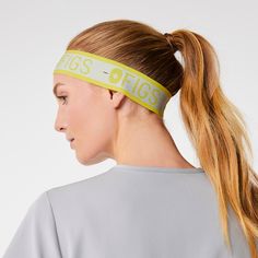 Official FIGS® Scrubs. Get Free Shipping On Orders $50+! | FIGS Citrine Elastic Headband With Buttonholes Figs Scrubs, Mens Scrubs, Elastic Headband, Head Bands, Womens Scrubs, Elastic Headbands, Scrub Pants, Scrub Tops, Unisex Style