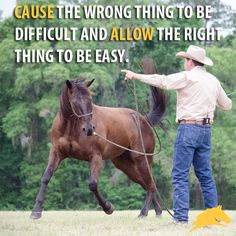 a man leading a brown horse across a field