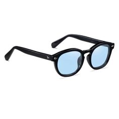 Trendy Circle Retro Dark Black Plastic Frame Blue Tint Lens Sunglasses For Men Women Round Summer Sun Glasses See Through Film Johnny Depp Uv 400 Protection Summer Beach Shades Lightweight And Durable This Lightweight Black Plastic Frame With Soft Silicone Elements Is Great For Driving, Running, Golf, Baseball, Cycling, Fishing, Boating, Snowboarding,Skiing,Socer, Tennis And Other Outdoor Sports. Features A Classic Design, Lightweight Frame And Come In Beautiful Black Frame Color For Work And Le Black Casual Sunglasses For Summer, Casual Black Sunglasses For Beach, Retro Black Sunglasses For The Beach, Casual Blue Wayfarer Sunglasses, Blue Casual Sunglasses For Summer, Classic Blue Sunglasses For The Beach, Black Retro Sunglasses For Vacation, Black Sunglasses For Spring Outdoor Occasion, Casual Blue Sunglasses For Vacation