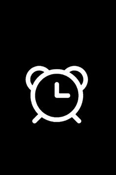 an alarm clock icon on a black background