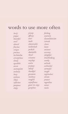 words to use more often in an english language