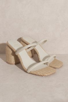 Add a touch of whimsy to your vacation wardrobe with the Margaret Woven Rattan Heels. These quirky shoes are perfect for beach vacations or resort getaways, and pair effortlessly with a sundress. Step out in style and comfort with these unique and versatile heels. Heel Height: 3" Crochet Heels, Shoes For The Beach, Beachy Shoes, Beach Heels, Graduation Fits, Quirky Shoes, Beach Vacation Style, High Heel Mules, Vacation Wardrobe