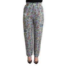 Invest In Timeless Style With Dolce & Gabbana’s Stunning High Waisted Tapered Denim Jeans, Detailed With An Alluring All-Over Floral Print. Perfect For Elevating Any Casual Ensemble, These Jeans Blend Classic Elegance With Modern Sophistication. Fit: Regular Colour: Blue Zipper And Button Closure Logo Details Made In Italy Material: 98% Cotton 2% Elastane Country Of Origin: It We Are A Small Business Located In Beautiful Minneapolis, Mn, Founded By Leadership With Over Two Decades Of Experience Brown Cotton Pants, Bling Denim, Stretch Tights, Dolce And Gabbana Jeans, Dolce And Gabbana Blue, Metallic Pants, Tapered Jeans, Floral Pants, Women Denim Jeans