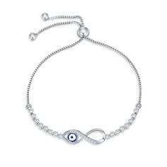 PRICES MAY VARY. 【Infinity Blue Evil Eye Bracelet Design】The blue evil eye means protection, keeping bad things out and bringing good luck. The infinity symbol means eternity. The combination of the infinity symbol and the blue evil eye means infinite good luck and eternal protection. Give this good luck charm bracelet to your lover to express your blessings and love for her 【Adjustable Bracelet】The size of the infinity symbol is: 21mm*7.8mm (0.82inch*0.3inch); the size of the chain is 7+2 inche Evil Eye Bracelet Nialaya Jewelry, Silver Bracelets Evil Eye, Silver Bracelet For Women Evil Eye, Evil Eye Jewelry Bracelet, Evil Bracelet, Evil Eye Bracelet Silver, Silver Evil Eye Bracelet, Blue Evil Eye Bracelet, Infinity Bracelets