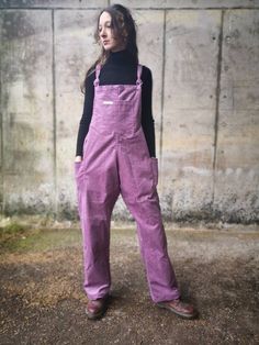 "Corduroy Overalls These bold and vibrant overalls are a great free fitting romper, allowing lots of free space to flow, play or work in comfort and style!  Perfect for winter walks or a crafty day at home.  They have two side pockets and a classic dungaree style chest pocket.   Size UK S/M 8 - 12 Waist 39\" Hip 46\" Bib to crotch 23\" Leg 31.5\" M/L 14 - 16 Waist 45\" Hip 52\" Bib to crotch 24\" Leg 32.5\" L/XL 18 - 20 Waist 52\" Hip 60\" Bib to crotch 25.5\" Leg 34\"" Style Salopette, Womens Overalls, Corduroy Dungarees, Winter Jumpers, Corduroy Overalls, Winter Walk, Winter Layering, Bib Overalls, Free Space