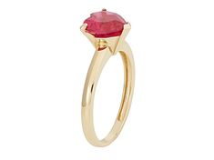 Lab Created Ruby 10K Yellow Gold Heart Ring 2.15ctw Classic Heart Cut Ruby Ring, Classic Ruby Ring With Heart Cut And Prong Setting, Valentine's Day Yellow Gold Heart Cut Ruby Ring, Heirloom Yellow Gold Jewelry With Lab-created Ruby, Classic Yellow Gold Ruby Ring With Lab-created Ruby, Heart-shaped Ruby Ring In Yellow Gold, Gold Heart-shaped Ruby Ring In 14k Gold, Gold Heart Ring, Heart Of Gold