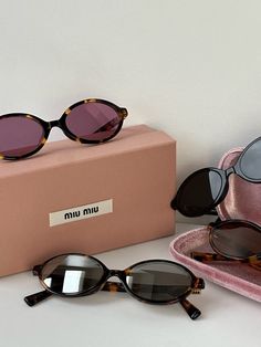 Brand new Miu Miu MU04ZS VAU07F Sunglasses in Honey Havana.Featuring a brown havana acetate frame with light grey mirror lenses.Gold Miu Miu detailing on temples. 50mm lens. 100% authentic and unworn.Made in Italy.Box, case, cloth and paperwork included. Retail price $489. Luxury Beige Square Frame Sunglasses, Luxury Gucci Shield Sunglasses With Gradient Lenses, Burberry Astley Sunglasses, Chic Gucci Yellow Sunglasses, Colour Lens, Glasses Photography, Pretty Sunglasses, Elegant Sunglasses, Grey Mirror