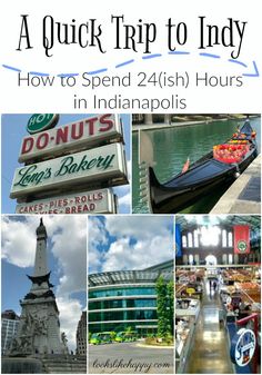 a bunch of pictures with the words how to spend 24h hours in indianapolis