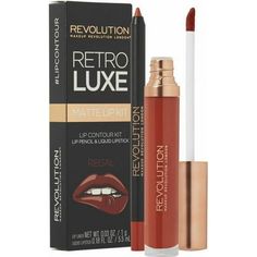 Revolution Retro Luxe Matte Lip Kit, Lip Contour Kit, Lip Pencil & Liquid Lipstick Make Up Guide, Drugstore Liquid Lipstick, Make Up Kits, Makeup Korea, New Makeup Ideas, Make Up Cosmetics, Ulta Makeup, Makeup Revolution London, Nyx Lip