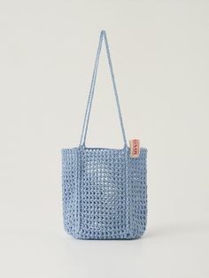 Composition : Recycled cotton 70%, Polyester 18% Metallic fiber 12%Color : Silver, sky blueCountry of Origin : Republic of Korea Blue Crochet Eco-friendly Bags, Eco-friendly Blue Handwoven Shoulder Bag, Eco-friendly Blue Crochet Tote Bag, Eco-friendly Blue Crochet Bag, Pink Eco-friendly Woven Crochet Bag, Net Bag, Recycled Cotton, Recycling, Bag Lady