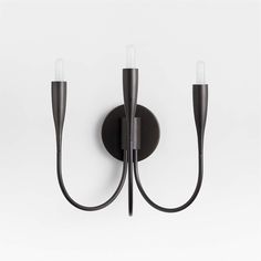 two black wall lights on a white background