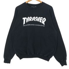 Excited to share this item from my #etsy shop: Thrasher Skateboard Magazine Crewneck Sweatshirt Pullover Big Logo Sweater Made In Honduras Skatewear Streetwear Size M Thrasher Skateboard Magazine, Thrasher Skateboard, Skateboard Magazine, Tuxedo Blazer, Beverly Hills Polo Club, Club Sweatshirts, Skate Wear, Sweater Making, Pullover Sweatshirts